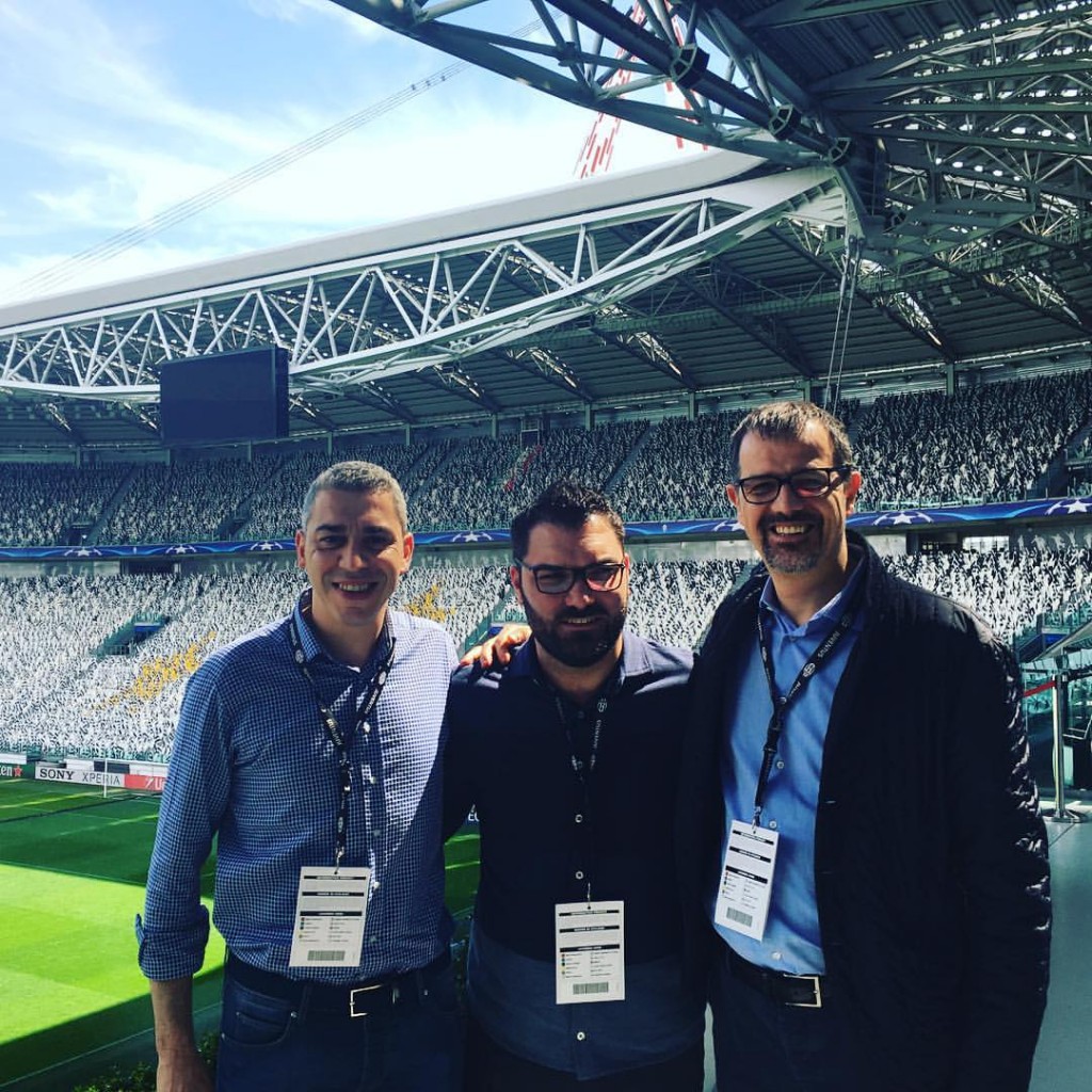 Federico Dell'Omarino e Antonio Guida allo Juventus Stadium (ora Allianz Stadium) il 19 Aprile